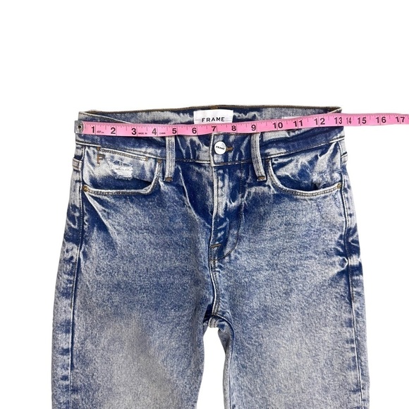 Frame Denim Le High Straight jeans high waist acid wash stretch 24 - Picture 13 of 16